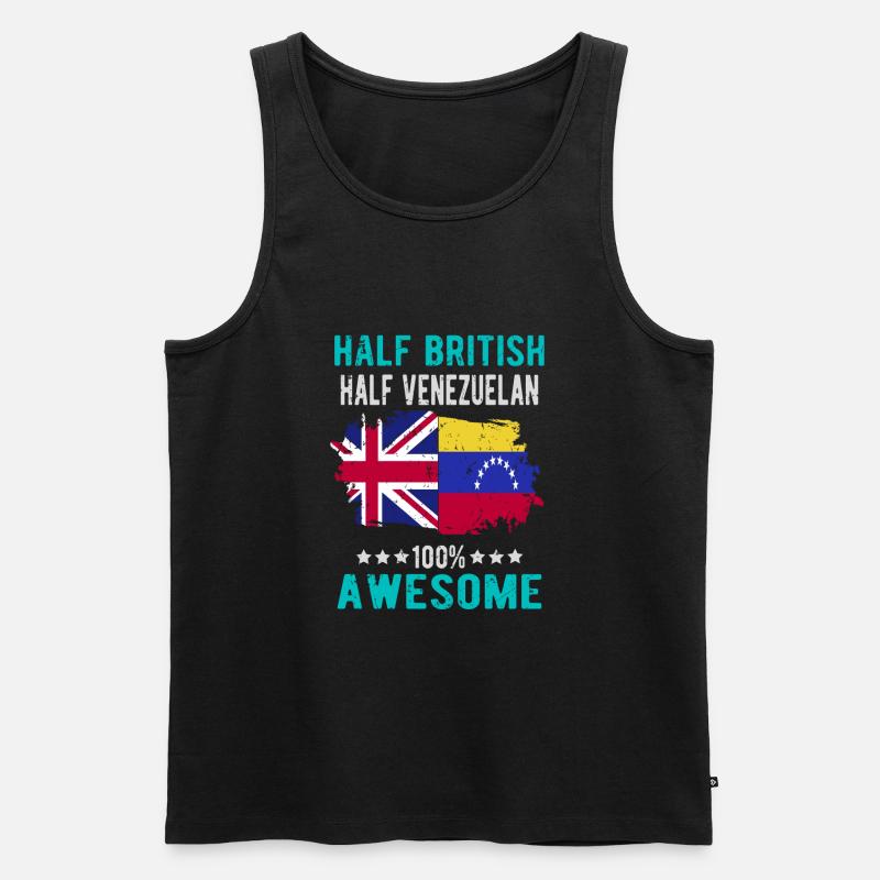 Halb Brite Halb Venezolaner - Männer Premium Bio Tank Top - Schwarz