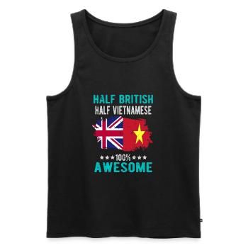 Halb Brite Halb Vietnamese - Männer Premium Bio Tank Top - Schwarz - Vorne - AI Model Male 178 light (178cm)