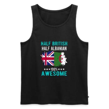 Halb Brite Halb Albaner - Männer Premium Bio Tank Top - Schwarz - Vorne - Michal (187cm)