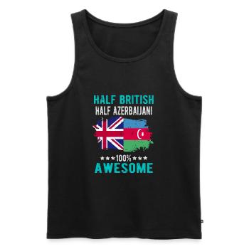 Moitié britannique moitié azerbaïdjanais - Débardeur bio Premium Homme - noir - Devant - Michal (187cm)