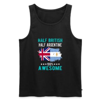 Half British Half Argentine - Men's Premium Organic Tank Top - black - Front - AI Model Male 178 light (178cm)
