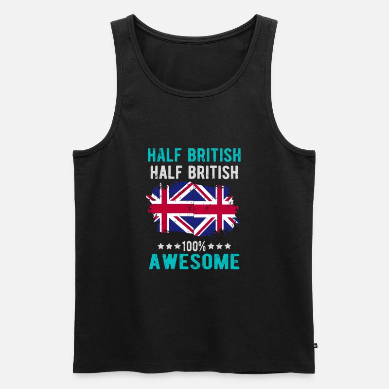 Halb Brite Halb Brite - Männer Premium Bio Tank Top - Schwarz