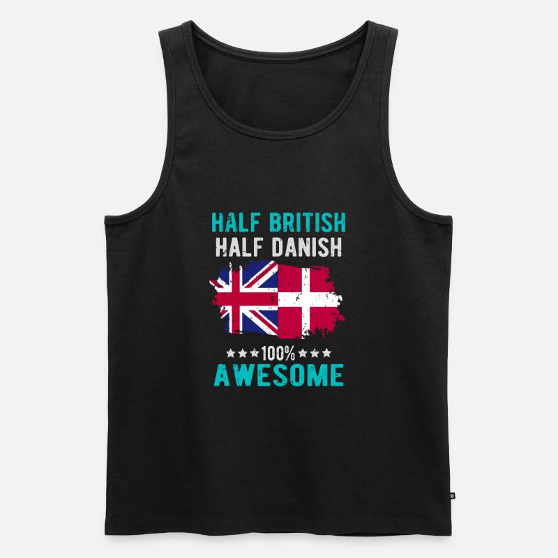 Half British Half Dane - Men's Premium Organic Tank Top - black