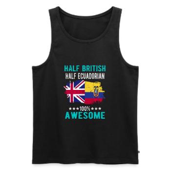 Moitié Britannique moitié Équatoriens - Débardeur bio Premium Homme - noir - Devant - Michal (187cm)