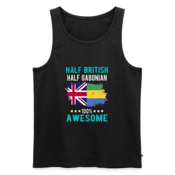 Half British Half Gabonese - Men's Premium Organic Tank Top - black - Front - AI Model Male 178 light (178cm)
