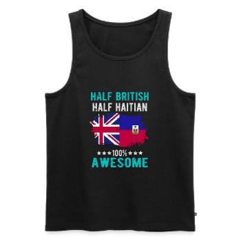 Moitié britannique moitié haïtien - Débardeur bio Premium Homme - noir - Devant - Michal (187cm)