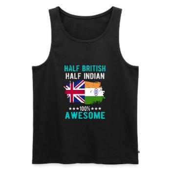 Halb Brite Halb Inder - Männer Premium Bio Tank Top - Schwarz - Vorne - AI Model Male 178 light (178cm)