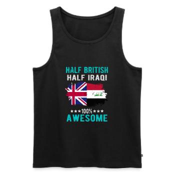 Half British Half Iraki - Men's Premium Organic Tank Top - black - Front - Michal (187cm)