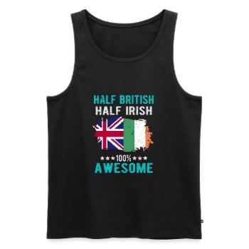 Halb Brite Halb Ire - Männer Premium Bio Tank Top - Schwarz - Vorne - AI Model Male 178 light (178cm)