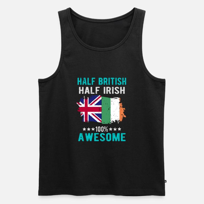 Halb Brite Halb Ire - Männer Premium Bio Tank Top - Schwarz
