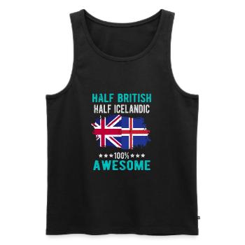Halb Brite Halb Isländer - Männer Premium Bio Tank Top - Schwarz - Vorne - AI Model Male 178 light (178cm)