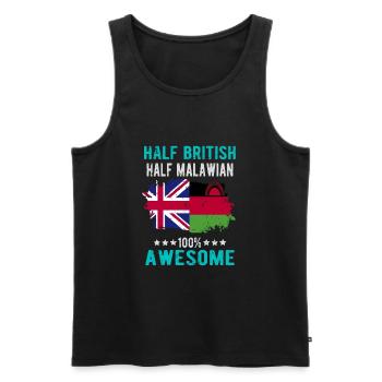 Moitié britannique moitié Malawi - Débardeur bio Premium Homme - noir - Devant - AI Model Male 178 light (178cm)