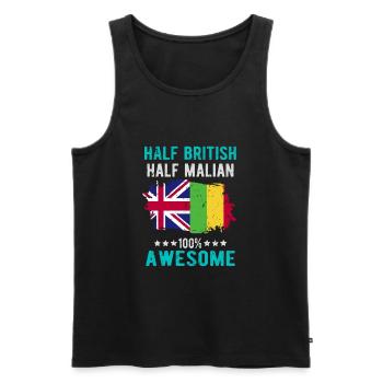 Half British Half Malians - Men's Premium Organic Tank Top - black - Front - AI Model Male 178 light (178cm)