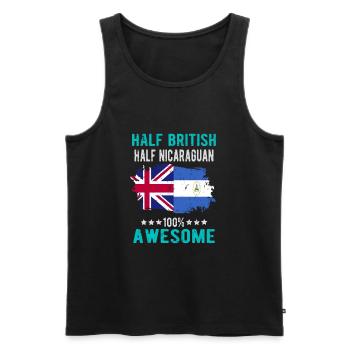 Halb Brite Halb Nicaraguaner - Männer Premium Bio Tank Top - Schwarz - Vorne - AI Model Male 178 light (178cm)