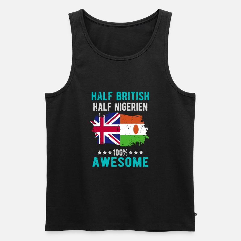 Halb Brite Halb Nigrer - Männer Premium Bio Tank Top - Schwarz