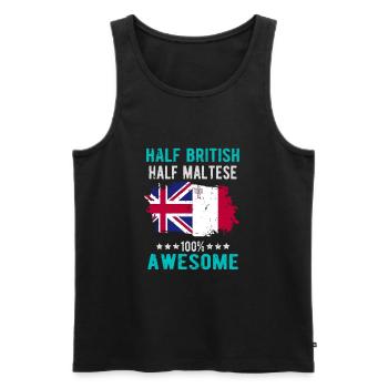 Moitié britannique Moitié Mateser - Débardeur bio Premium Homme - noir - Devant - Michal (187cm)