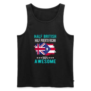 Moitié britannique moitié portoricain - Débardeur bio Premium Homme - noir - Devant - Michal (187cm)