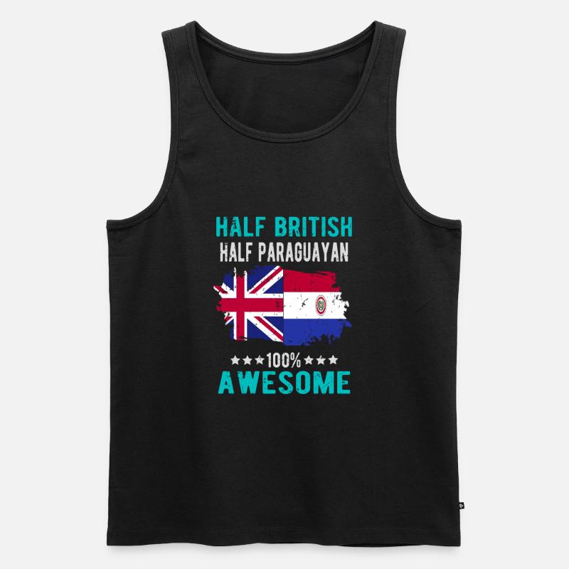 Halb Brite Halb Paraguayer - Männer Premium Bio Tank Top - Schwarz