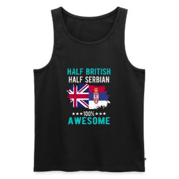 Mi-Britannique, mi-serbe - Débardeur bio Premium Homme - noir - Devant - Michal (187cm)