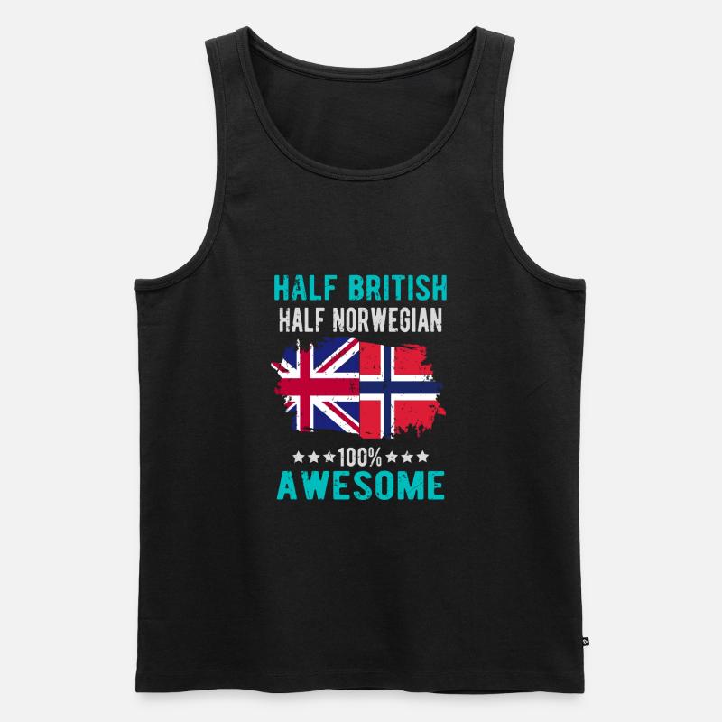 Half British Half Norwegian - Men's Premium Organic Tank Top - black