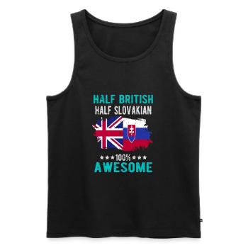Halb Brite Halb Slowake - Männer Premium Bio Tank Top - Schwarz - Vorne - AI Model Male 178 light (178cm)