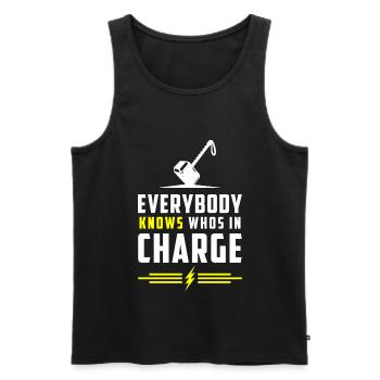 Thor Runen Valhalla Mjolnir - Männer Premium Bio Tank Top - Schwarz - Vorne - AI Model Male 178 light (178cm)