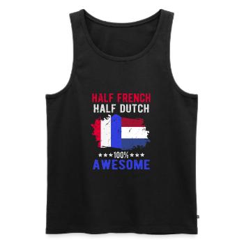 Half French Half Dutch - Men's Premium Organic Tank Top - black - Front - AI Model Male 178 light (178cm)