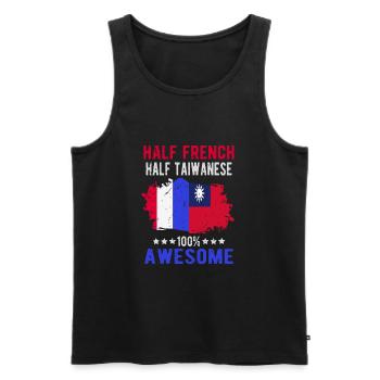 Halb Franzose Halb Taiwaner - Männer Premium Bio Tank Top - Schwarz - Vorne - AI Model Male 178 light (178cm)