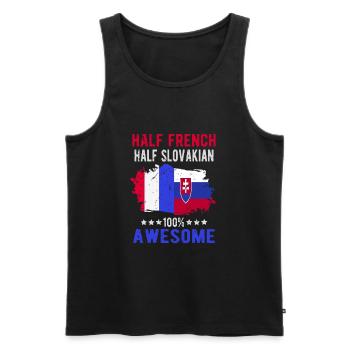 Halb Franzose Halb Slowake - Männer Premium Bio Tank Top - Schwarz - Vorne - AI Model Male 178 light (178cm)