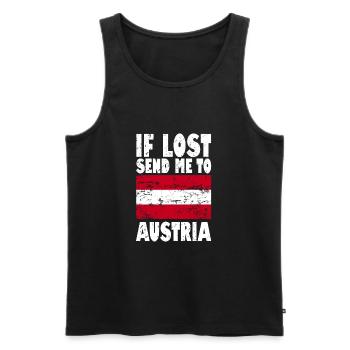 Austria Flag Slogan - Men's Premium Organic Tank Top - black - Front - Michal (187cm)