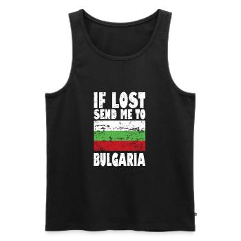 Dicton du drapeau de la Bulgarie - Débardeur bio Premium Homme - noir - Devant - Michal (187cm)