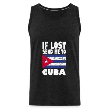 Drapeau de Cuba - Débardeur bio Premium Homme - charbon - Devant - Alexander (188cm)