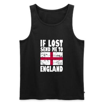 England Flag Saying - Men's Premium Organic Tank Top - black - Front - AI Model Male 178 light (178cm)