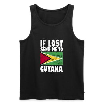 Drapeau du Guyana - Débardeur bio Premium Homme - noir - Devant - Michal (187cm)