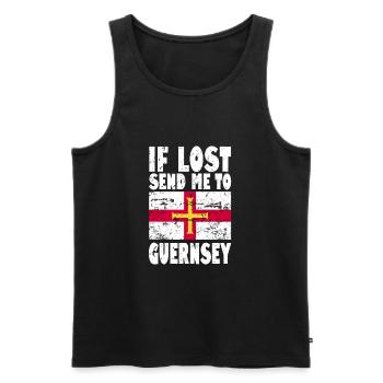 Guernsey Flag Saying - Men's Premium Organic Tank Top - black - Front - AI Model Male 178 light (178cm)