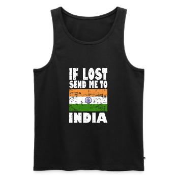 Drapeau de l’Inde - Débardeur bio Premium Homme - noir - Devant - Michal (187cm)