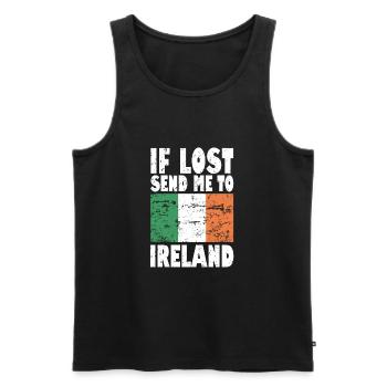 Ireland Flag Saying - Men's Premium Organic Tank Top - black - Front - Michal (187cm)