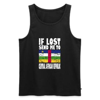 Central African Republic Flag Saying - Men's Premium Organic Tank Top - black - Front - Michal (187cm)