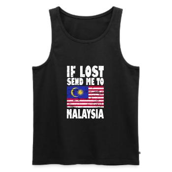 Drapeau de la Malaisie - Débardeur bio Premium Homme - noir - Devant - Michal (187cm)