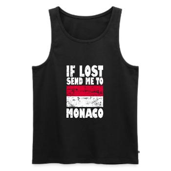 Drapeau de Monaco - Débardeur bio Premium Homme - noir - Devant - Michal (187cm)