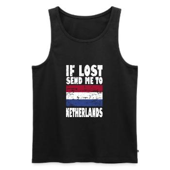Netherlands Flag Saying - Men's Premium Organic Tank Top - black - Front - AI Model Male 178 light (178cm)