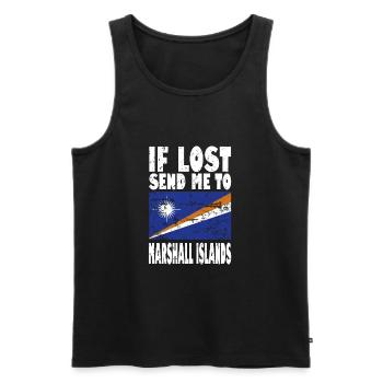 Marshall Islands Flag Saying - Men's Premium Organic Tank Top - black - Front - AI Model Male 178 light (178cm)
