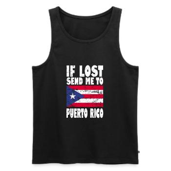 PUERTO RICO Drapeau Disant - Débardeur bio Premium Homme - noir - Devant - Michal (187cm)
