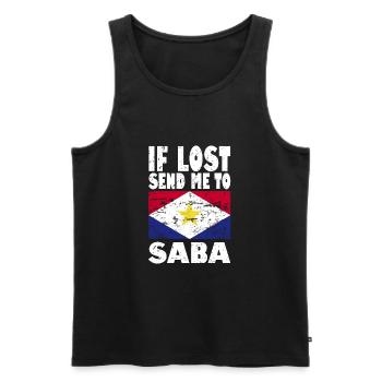 Saba Flagge Spruch - Männer Premium Bio Tank Top - Schwarz - Vorne - AI Model Male 178 light (178cm)