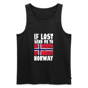 Drapeau de la Norvège - Débardeur bio Premium Homme - noir - Devant - Michal (187cm)