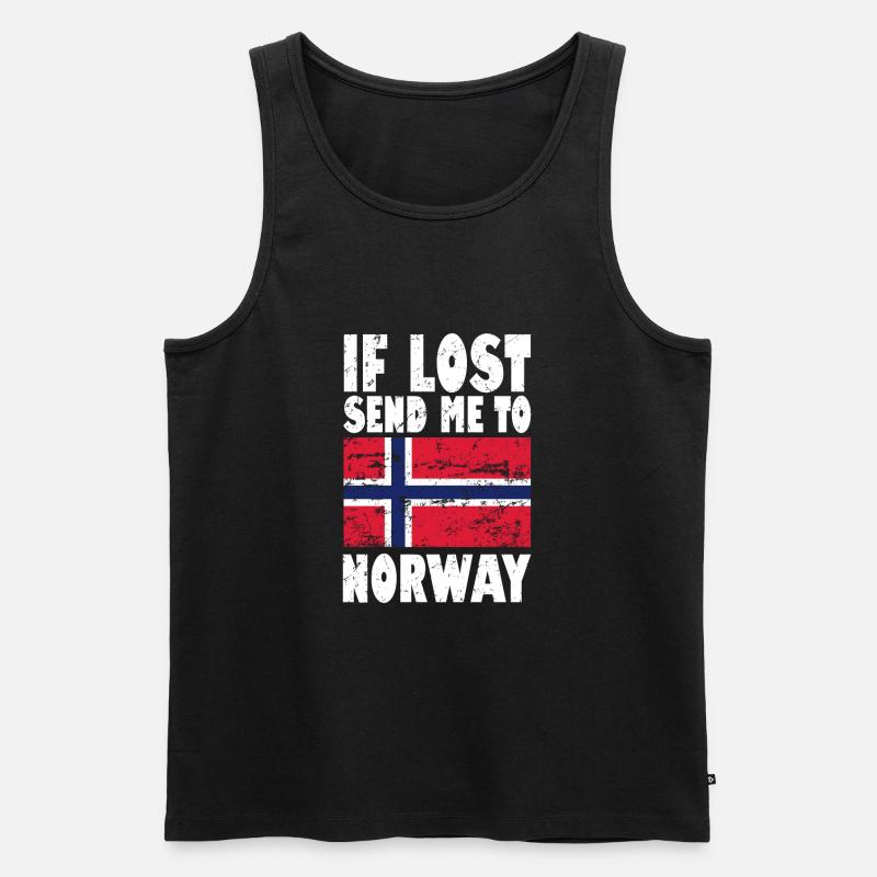 Norwegen Flagge Spruch - Männer Premium Bio Tank Top - Schwarz