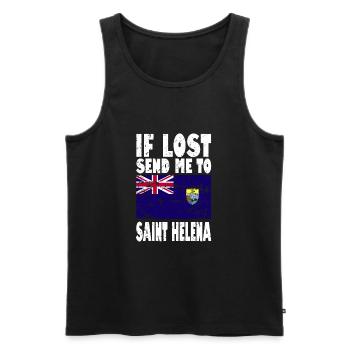 Saint Helena Flag Saying - Men's Premium Organic Tank Top - black - Front - AI Model Male 178 light (178cm)