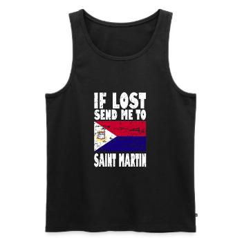 Drapeau Saint-Martin - Débardeur bio Premium Homme - noir - Devant - AI Model Male 178 light (178cm)