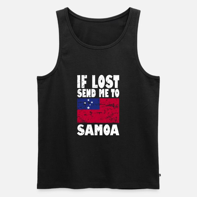Samoa Flagge Spruch - Männer Premium Bio Tank Top - Schwarz