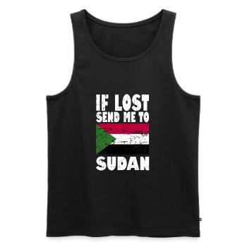 Sudan Flag Saying - Men's Premium Organic Tank Top - black - Front - AI Model Male 178 light (178cm)